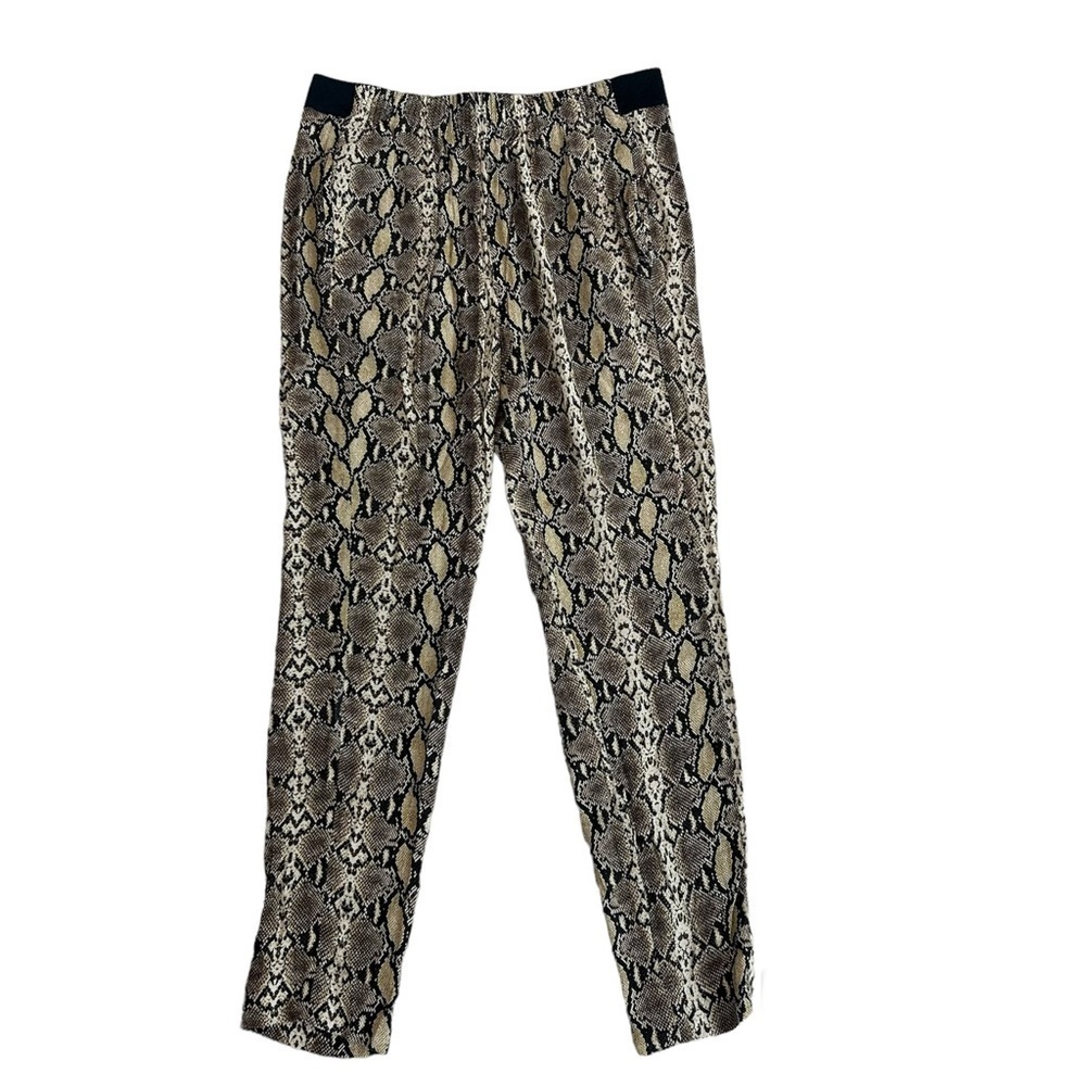 Zara tan brown animal snake print joggers harem pants Sz M
